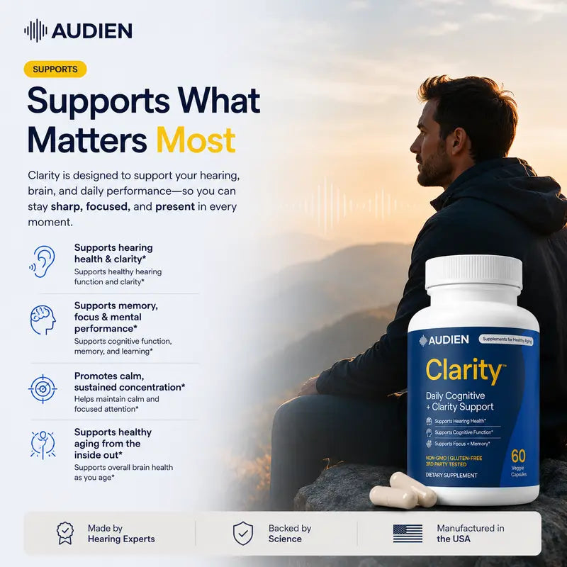 Audien Clarity Daily Cognitive Support Supplement, 60 Capsules