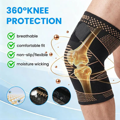 UGEM Copper Knee Brace Durable Modern Design Knee Wrap Compression Sleeve for Women & Men. Relieves Arthritis, ACL, Meniscus & Joint Pain. Perfect Knee Support for Working, Running & Weightlifting.