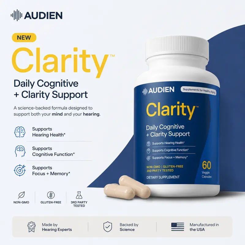 Audien Clarity Daily Cognitive Support Supplement, 60 Capsules