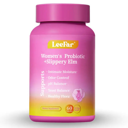 Leefar Her Juicy Feminine Probiotics Capsules – All-In-One Formula with Slippery Elm, Prebiotics & Probiotic Blend for Women'S Ph Balance & Dryness– 60 Capsules