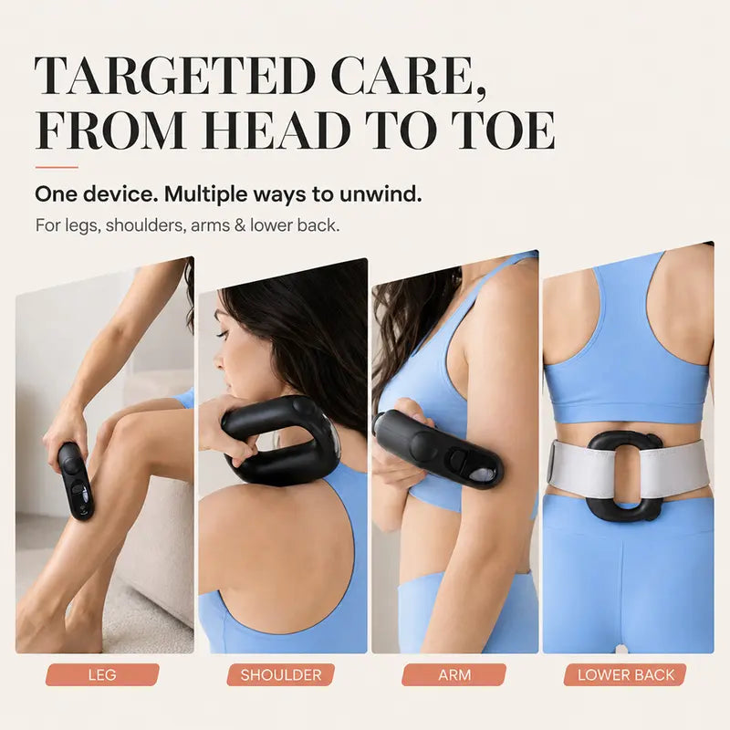 Turbo-Vibe Fascia Ring Compact Belt - Rechargeable Hands-Free Full Body Massage Device, 6 Speed Modes, Mini Size Ab Training Tool for Muscle Recovery & Deep Tissue Relief, Cool Gifts for Adults
