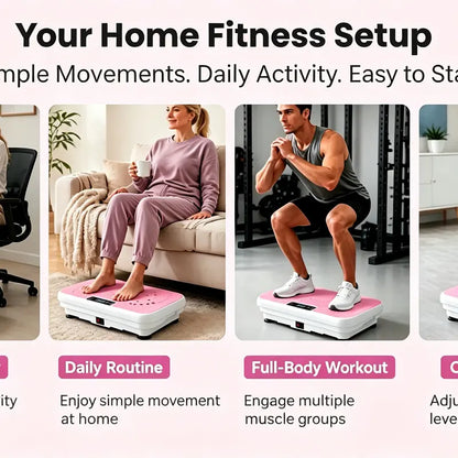 1 Whole Body Vibration Plate for Home Workout — 99 Speeds, Remote Control, LED Display, 2 Resistance Bands, Anti-Slip (400 Lb)