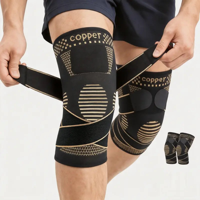 UGEM Copper Knee Brace Durable Modern Design Knee Wrap Compression Sleeve for Women & Men. Relieves Arthritis, ACL, Meniscus & Joint Pain. Perfect Knee Support for Working, Running & Weightlifting.