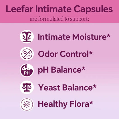 Leefar Her Juicy Feminine Probiotics Capsules – All-In-One Formula with Slippery Elm, Prebiotics & Probiotic Blend for Women'S Ph Balance & Dryness– 60 Capsules