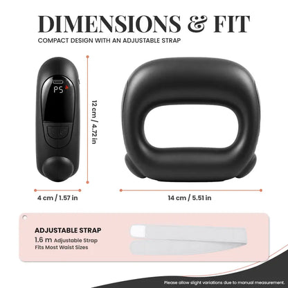 Turbo-Vibe Fascia Ring Compact Belt - Rechargeable Hands-Free Full Body Massage Device, 6 Speed Modes, Mini Size Ab Training Tool for Muscle Recovery & Deep Tissue Relief, Cool Gifts for Adults