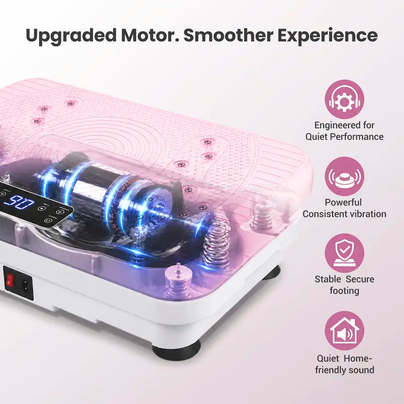 1 Whole Body Vibration Plate for Home Workout — 99 Speeds, Remote Control, LED Display, 2 Resistance Bands, Anti-Slip (400 Lb)